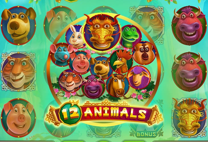 12 Animals slot artwork